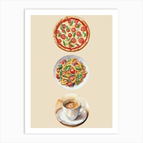 Kitchen Art Pizza Pasta Espresso = Italian Art Print