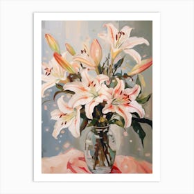 Lily Flower Still Life Painting 4 Dreamy Art Print