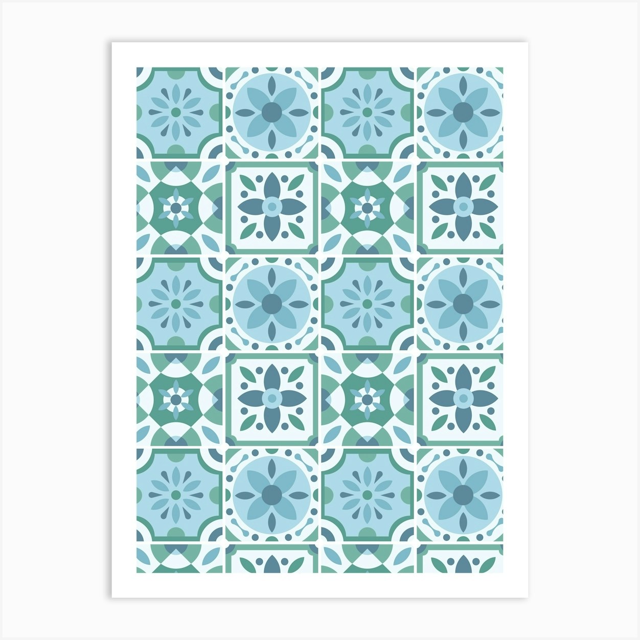 Azulejo 1 - vector tiles, Portuguese tiles Poster