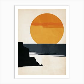 Sunset At The Beach, Scandinavian Simplicity 3 Art Print