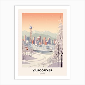 Vintage Winter Travel Poster Vancouver Canada 5 Art Print