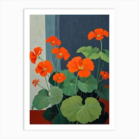 Orange Geraniums Art Print