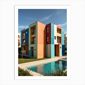 Colorful Apartment Building Art Print