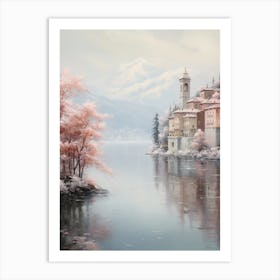 Dreamy Winter Painting Lake Como Italy 3 Art Print