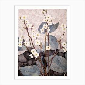 Flower Illustration Forget Me Not Flower 3 Art Print