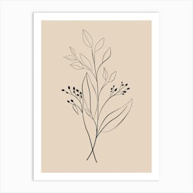 Venice Botanical Garden Boho Line Art Affiche