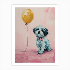 Cute Dog 3 With Balloon Art Print