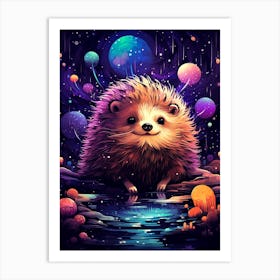 Hedgehog In Space 1 Art Print