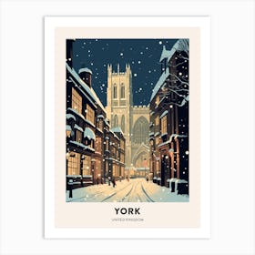 Winter Night  Travel Poster York United Kingdom 1 Art Print