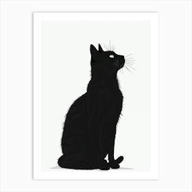 Shadows Of Elegance. Black Cat 4 Art Print