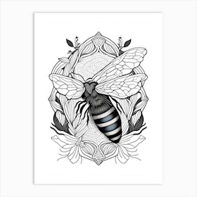 Apis Bee 2 William Morris Style Art Print