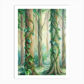 Ferns In The Forest 4 Art Print