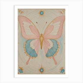 Pink and Blue Butterfly Art Print