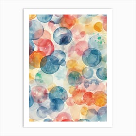 Watercolor Bubbles 3 Art Print