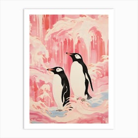 Vintage Japanese Inspired Bird Print Penguin 3 Art Print