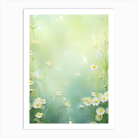 Spring Background With Daisies Art Print