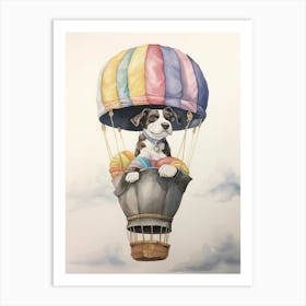 Baby Dog 1 In A Hot Air Balloon Art Print