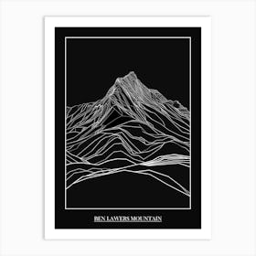 Ben Lawers Mountain Line Drawing 2 Poster Art Print
