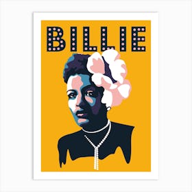 Billie Holiday Jazz Icon Yellow Art Print