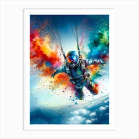 Parachute in watercolor 1 Art Print