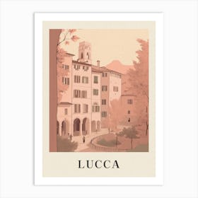 Lucca Vintage Pink Italy Poster Art Print