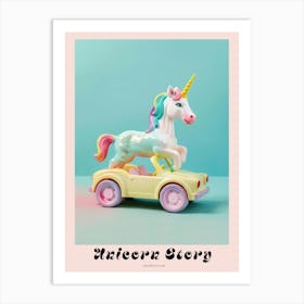 Toy Unicorn In A Toy Car 2 Poster Art Print