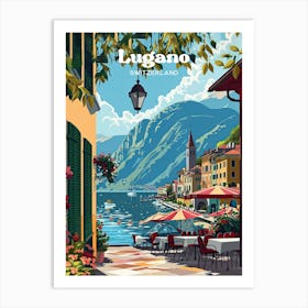 Lugano Switzerland City Travel Art Art Print