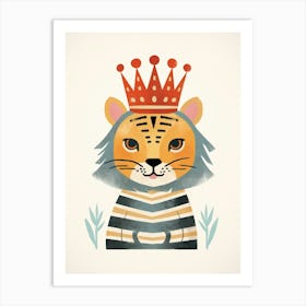 Little Bengal Tiger 3 Wearing A Crown Art Print