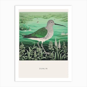 Ohara Koson Inspired Bird Painting Dunlin 2 Poster Art Print