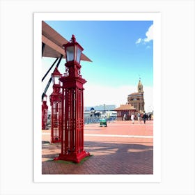 Red Lamppost Art Print