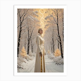 Woman In The Snow Art Print