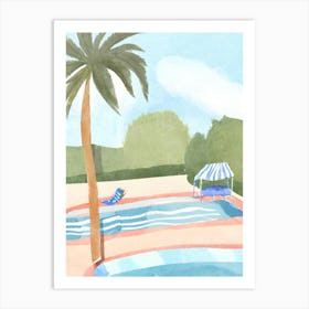 Watercolor Of A Pool Art Print