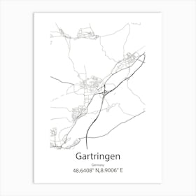 Gartringen,Germany Minimalist Map Art Print