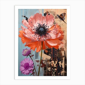 Surreal Florals Cornflower 3 Flower Painting Art Print
