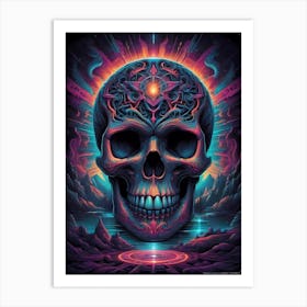 Skull - Psychedelic Skull Art Print