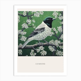 Ohara Koson Inspired Bird Painting Cowbird 4 Poster Art Print