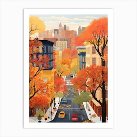 New York In Autumn Fall Travel Art 3 Art Print