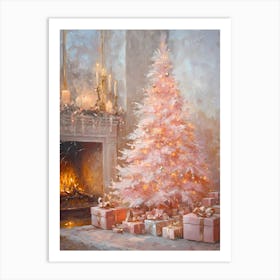 Pink Christmas Tree 7 Art Print