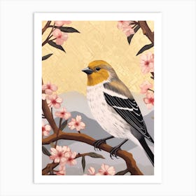 Bird Illustration American Goldfinch 4 Art Print