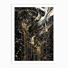 Gold And Black 74 Art Print