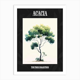 Acacia Tree Pixel Illustration 4 Poster Art Print