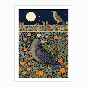 William Morris Crow And Flower Art Print