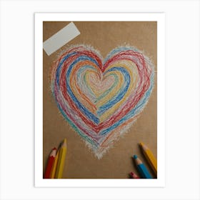 Heart With Colored Pencils 6 Art Print