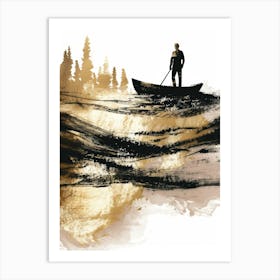 Man In A Canoe 1 Art Print