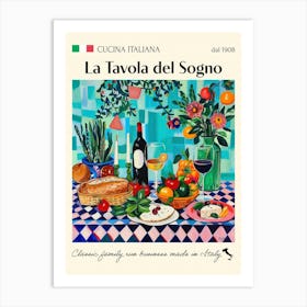 La Tavola Del Sogno Trattoria Italian Poster Food Kitchen Art Print