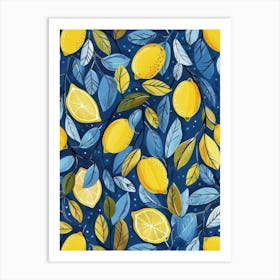 Seamless Pattern With Lemons Art Print