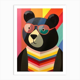 Little Black Bear 3 Wearing Sunglasses Art Print