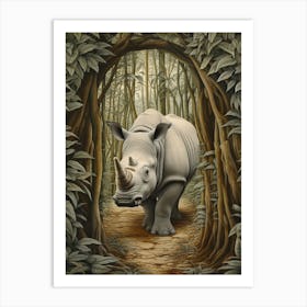 Rhino Deep In The Nature 2 Art Print