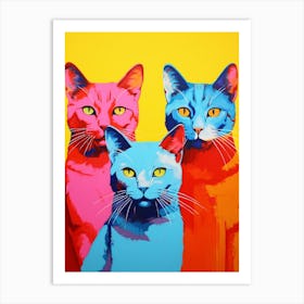 Pop Art Cats Vivid 1 Art Print