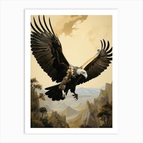 Dark And Moody Botanical Vulture 2 Art Print